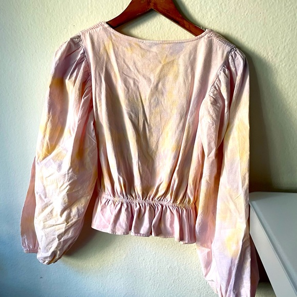 ZARA Tie Dye Crop Blouse - Picture 8 of 14